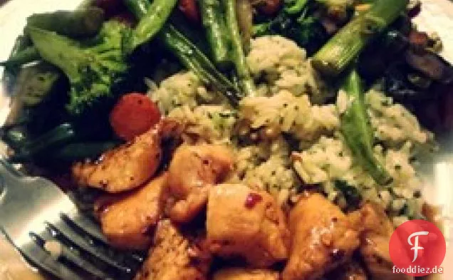 Süßes Chili-Limetten-Hähnchen mit Koriander-Couscous