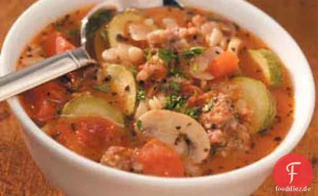Italienische Wurst-Orzo-Suppe