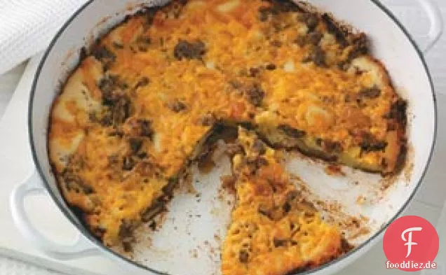Wurst-Apfel-Blätterteig-Pfannkuchen