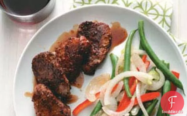 Gewürzte Schweinemedaillons mit Bourbonsauce