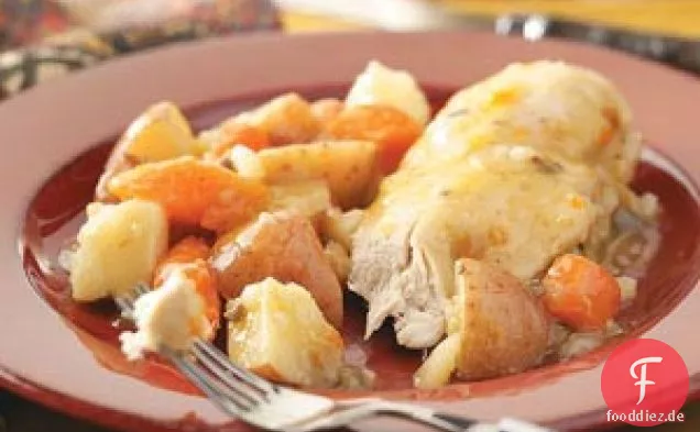 Slow Cooker Hühnchen Abendessen