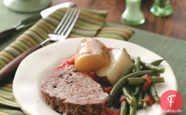 Hackbraten Abendessen