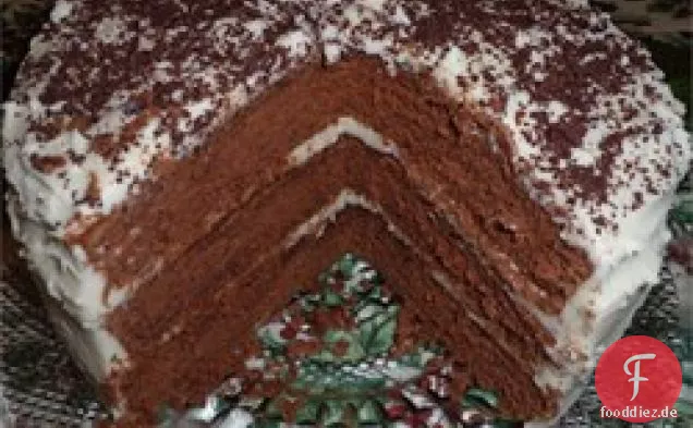 Schokoladen-Echsen-Kuchen mit Karamellfüllung