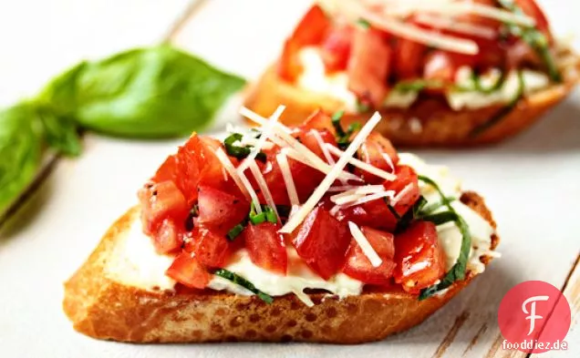 Gerösteter Knoblauch & Tomaten Bruschetta