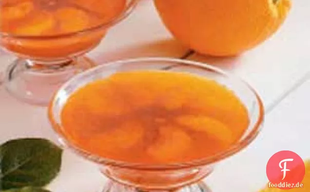 Orangefarbene Gelatinebecher