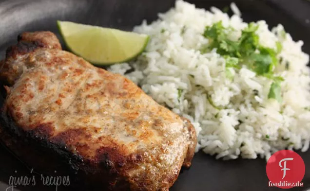 Knoblauch-Limette marinierte Schweinekoteletts