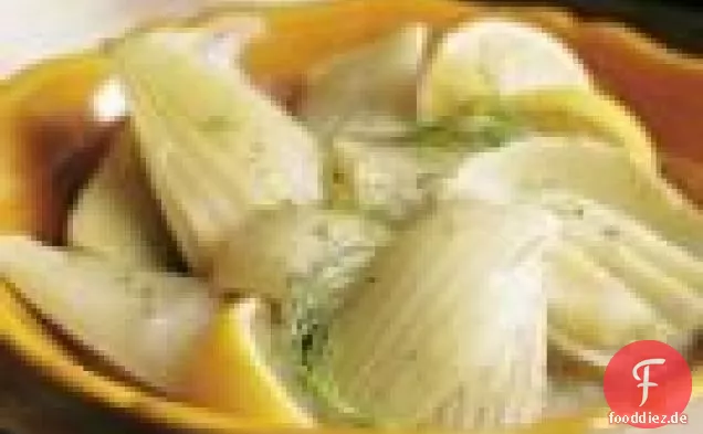 Geschmorter Fenchel mit Olivenöl und Knoblauch