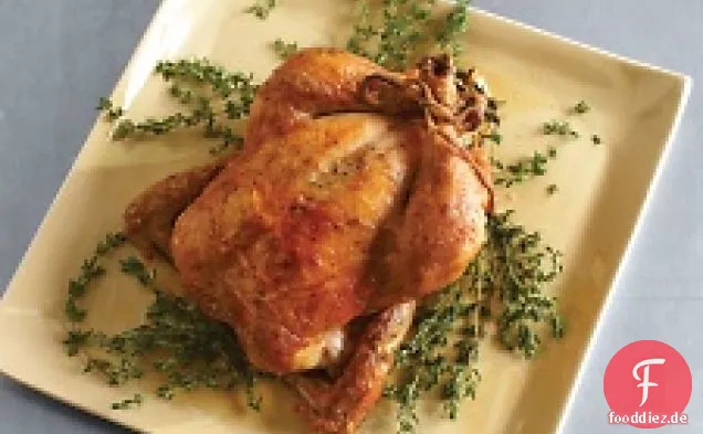 Brathähnchen mit Knoblauch und Thymian