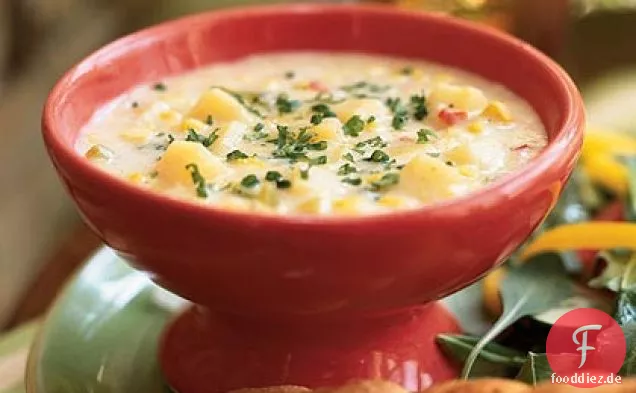 Kartoffel, Mais und Lauch Chowder