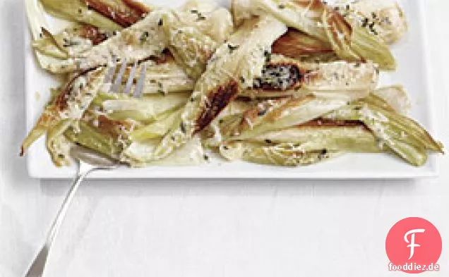 Cremig Gebackener Lauch Mit Knoblauch, Thymian Und Parmesan