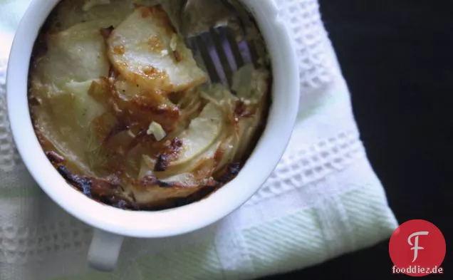Kartoffel-, Lauch- und Fenchelgratin