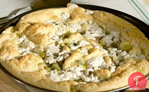 Soufflierte Frittata mit Lauch, Tomaten und Ziegenkäse