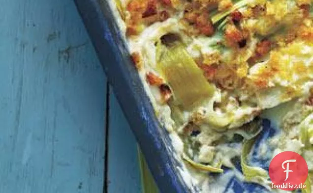 Cremiges Lauchgratin