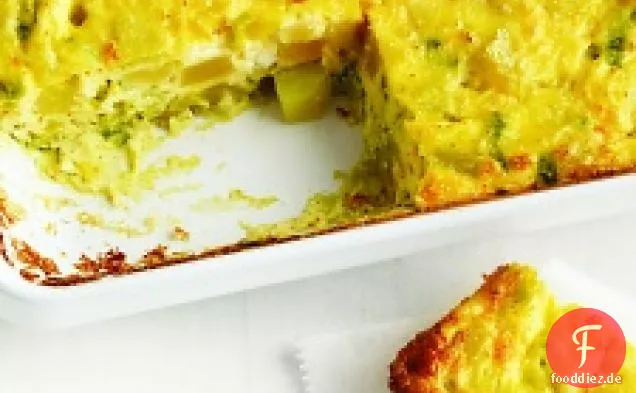 Gebackener Lauch, Kartoffel und Parmesan-Frittata