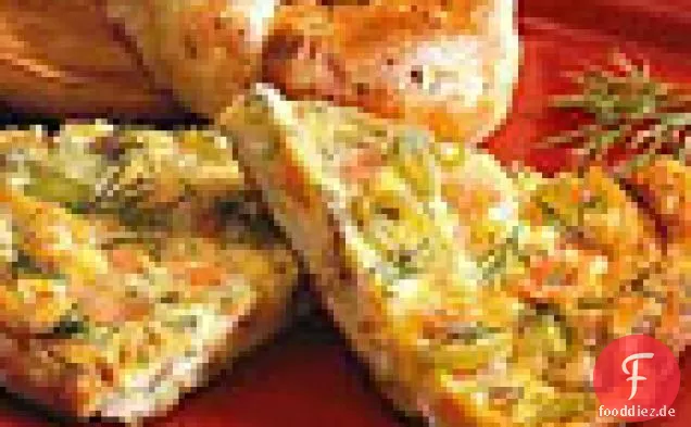 Geräucherter Lachs, Lauch und Dill Frittata
