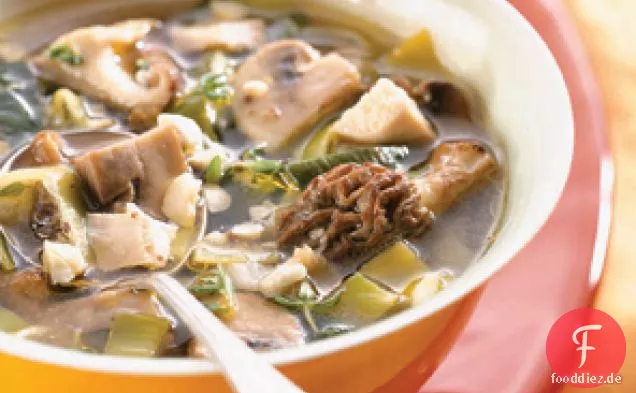 Hähnchen-Pilz-Suppe Mit Lauch