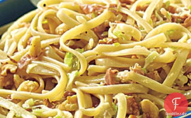 Linguine Mit Lauch, Schinken & Zitrone