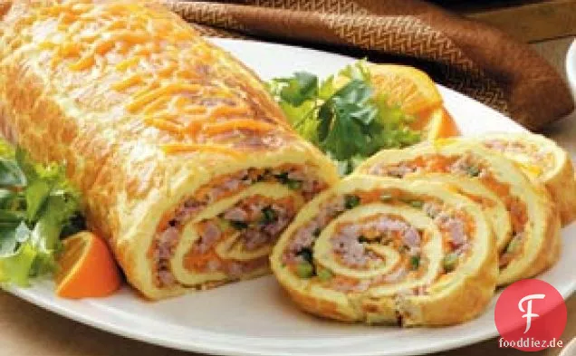 Schinken-Käse-Omelett-Rolle