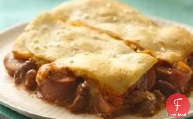 Chili-Käse-Hundehalbmond-Auflauf