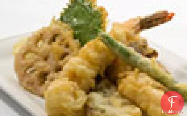 Tempura Garnelen und Gemüse