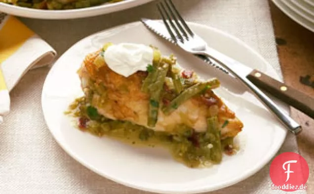 Huhn, Grüne Salsa und Nopales
