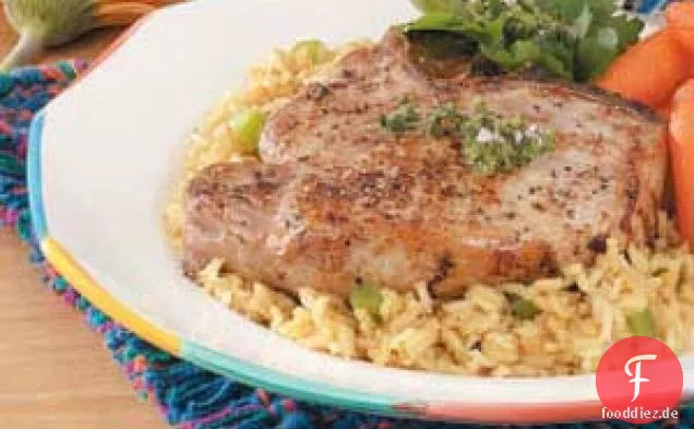 Schweinekoteletts mit Kreuzkümmelreis
