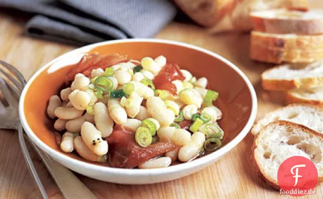 Cannellini-Bohnen-, Schalotten- und Schinken-Dip