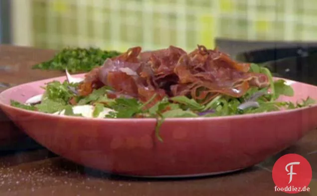 Erdiger Portobello-Salat mit Prosciutto