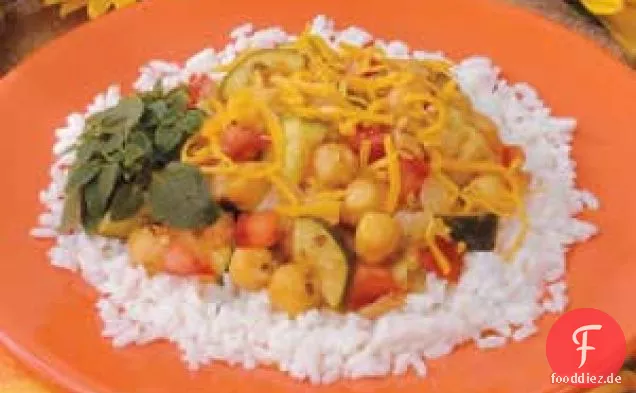 Kichererbsen und Reis