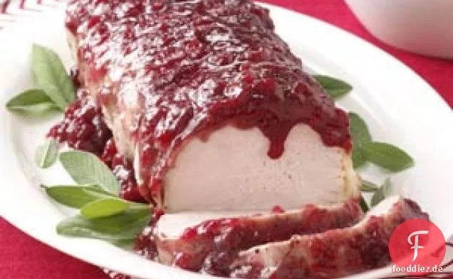 Herzhafter Schweinebraten mit Cranberry-Glasur