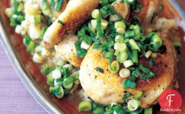 Geschmortes Huhn mit Schalotten-Püree