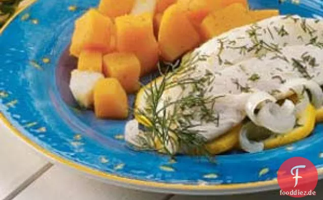 Ingwerkürbis und Birnen