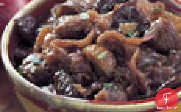 Rote Zwiebelmarmelade mit Kastanien