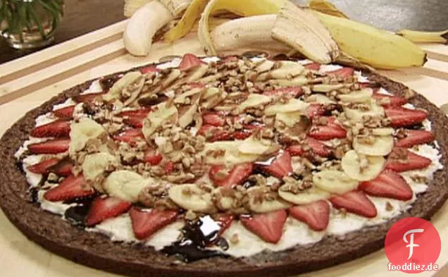 Bananensplit-Brownie-Pizza