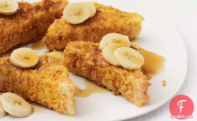 French Toast mit Cornflakes-Kruste und Bananen