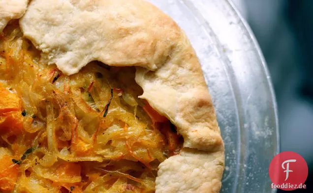 Butternut Squash und karamellisierte Zwiebel Galette