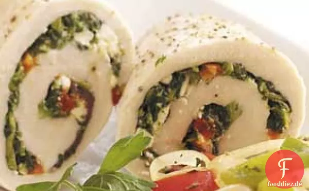 Spinat-Feta-Hähnchenröllchen