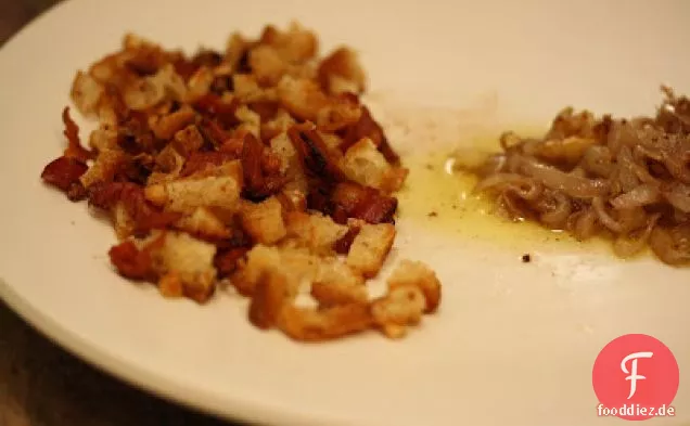 Orecchiette Carbonara mit Jakobsmuscheln und getrockneten Tomaten