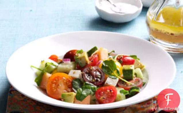 Sommerlicher Tomaten-Melonen-Salat