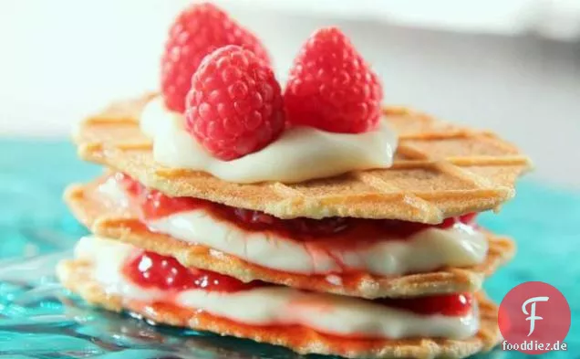 Vanillepudding Himbeere Napoleon