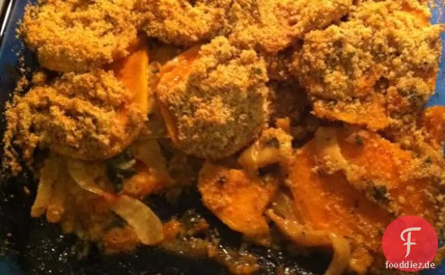 Cook The Book: Süßkartoffelgratin mit Zwiebeln und Salbei