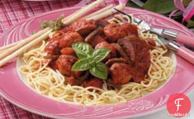 Festliche Spaghetti und Fleischbällchen