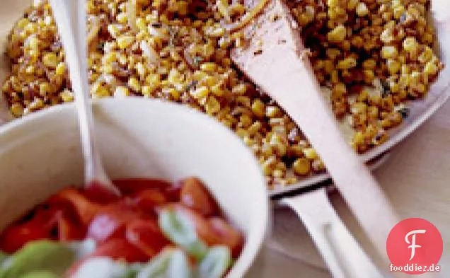 Karamellisierter Mais mit Schalotten