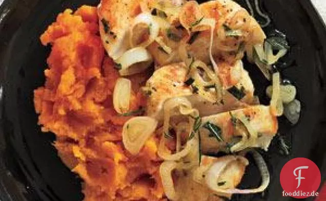 Huhn und Süßkartoffeln mit Schalotten Rezept