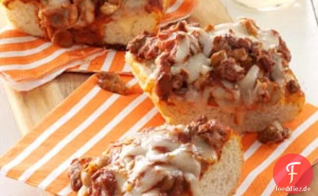 Pizza mit französischem Brot