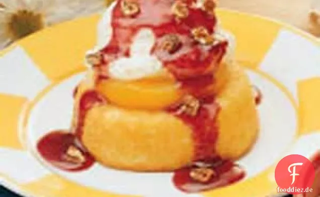 Pfirsich-Melba-Dessert
