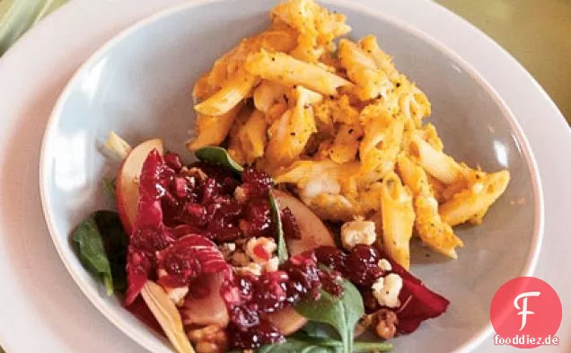 Gerösteten Schalotten und Butternut Squash Pasta
