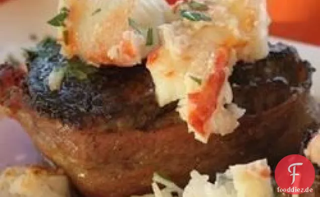 Köstliche, in der Pfanne gebratene Krabbenfilets