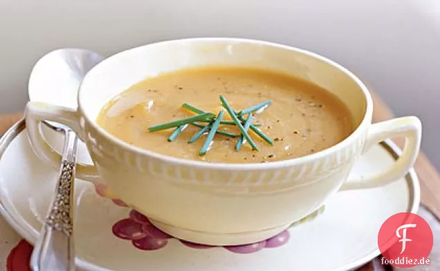 Gerösteter Butternut-Kürbis und Schalottensuppe