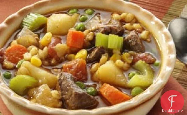 Gemüse-Rindfleisch-Gerstensuppe